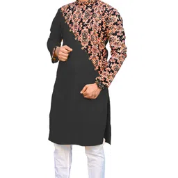 rainbow cloths Men Cotton Blend Kurta Pyjama Set-picture-16