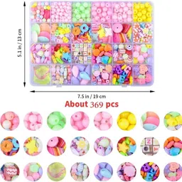 dreggerz Jewellery Making Kit, Colorful Beads Set for Kids DIY Craft Bracelet image 2