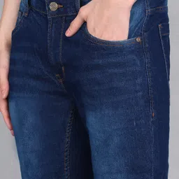 metronaut Men Slim Mid Rise Dark Blue Jeans image 5