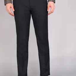 raymond Men Slim Fit Dark Blue Polyester Trousers-picture-20