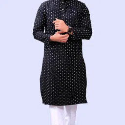 tibra collection Men Cotton Blend Kurta Pyjama Ethnic Jacket Set image 1