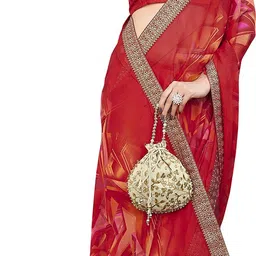 priyashi Geometric Print Daily Wear Georgette, Lace Saree image 3