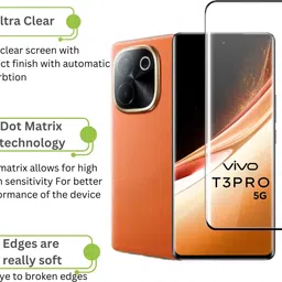 KWINE CASE Edge To Edge Tempered Glass for Vivo T3 Pro 5G image 3