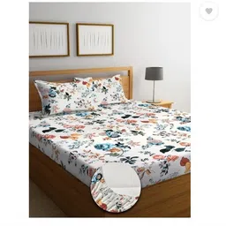 ncs 300 TC Cotton Queen Floral Fitted (Elastic) Bedsheet-picture-12