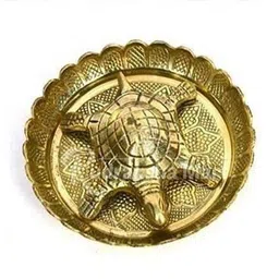 effigy onlinehub Brass Turtle Vaastu Fengshui Tortoise on Plate for Career & Good Luck Gift Decorative Showpiece - 3 cm image 5