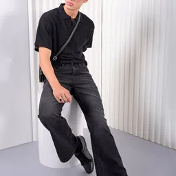 the indian garage co. Men Boot-Leg Mid Rise Black Jeans image 5