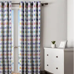 urban dream White Kids Cotton 9 Ft Blackout Eyelet Kids Long Door Curtain image 2