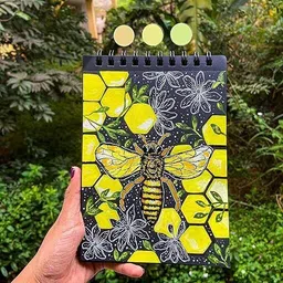 zen sangam express your mind Doodle Black Paper Sketchbook Drawing Note, A4 (Landscape) - 120GSM - 50 Sheets (100 Pages) - Wiro Spiral Black paper sketch book Sketch Pad image 4