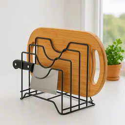 a k enterprises Utensil Kitchen Rack Multi-Functional Kitchen Organizer Rack for Pots, Pans, Lids & Utensils Storage Iron image 2