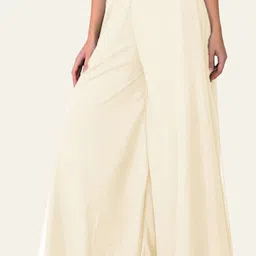 kicha Women Relaxed Cream Georgette Trousers image 2