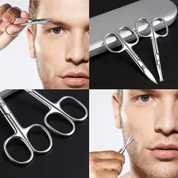 maycreate 2pcs Eyebrow Nose Safety Scissors gift box,Pointed & Round Head Beard Mustache Eyebrow Trimmer Stainless Steel Set for Men Women--Travel/Outing/Makeups Essentials Scissors image 3