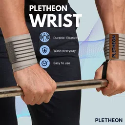 pletheon Wrist Wraps with Thumb Loop for Gym | Compression Support for Weightlifting Wrist Support image 3