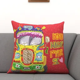 Athom Trendz Red & Yellow Quirky Square Cushions-picture-12