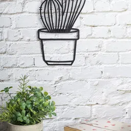 MARKET99 Set Of 3 Black Flower Design Wall Decor image 2