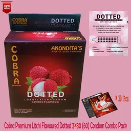 cobra Premium Dotted Lubricated Litchi Flavored 2's Combo for Full Satisfaction Condom-picture-18