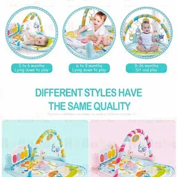 himanshu tex Baby Play Mat Gym Fitness Rack with Hanging Rattle Lights & Musical Keyboard Mat image 5
