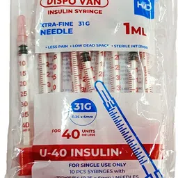 lisamed Dispovan Insulin Syringe 1ml, Single use Medical Needle image 3