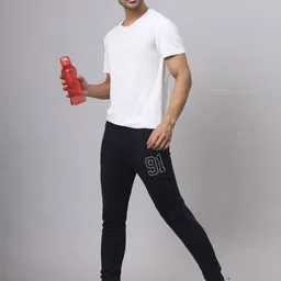 roadster Men Printed Blue Track Pants image 4