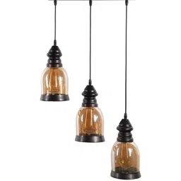 MFD HOME FURNISHING Black & Transparent Glass Quirky Cluster Light image 3