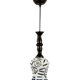 MFD HOME FURNISHING Multicoloured & Blue Glass Quirky Hanging Light image 2