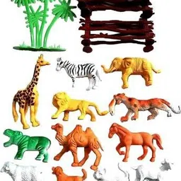 acofly Mini Jungle Animal Toys Figure Playing Set for Kids (Pack of 12) (Multicolor) 2X1 inches each character image 1