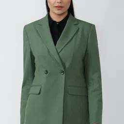 van heusen Women Solid Single Breasted Casual Blazer-picture-13
