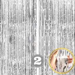 probang Solid Silver Foil Curtains for Birthday Decoration,Pack of 2 Bachelorette Party Theme Balloon-picture-10