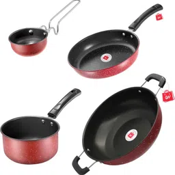 lazywindow Premium Quality Nonstick Tadka Pan/Souce Pan/Fry Pan And Kadhai Combo Pack Tadka Pan 28.75 cm diameter 1 L capacity-picture-14