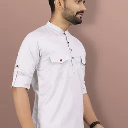 vebnor Men Self Design Polyester Straight Kurta image 4
