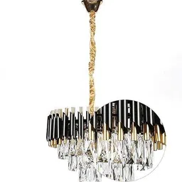 doneria 300mm Chandelier Hanging Ceiling Pendant Jhumar Ceiling Lamp (Colour, Gold ) Chandelier Ceiling Lamp image 5