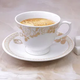 u.p.c. Pack of 12 Bone China Cup & Saucer Set of 6 - Leaf Series image 3