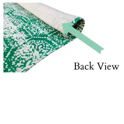 Budhrajrugs Green & White Geometric Pure Cotton Rectangular Dhurrie image 2