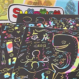 Licogel Scratch Paper Set DIY Portable Educational Funny Rainbow Scratch Paper School Preschool Birthday Home image 2