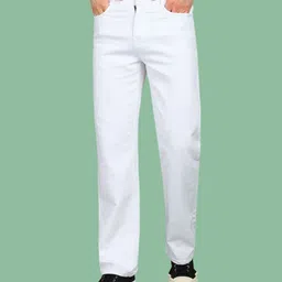metronaut Men Loose Fit Mid Rise White Jeans-picture-28
