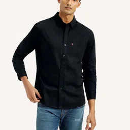 levi's Men Slim Fit Solid Spread Collar Casual Shirt image 5