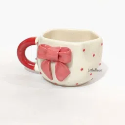 littlefleur NEW25_Handmade Ceramic Bow Ceramic Coffee Mug image 1