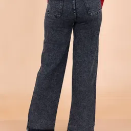 turningfashion Women Boyfriend High Rise Black Jeans image 2