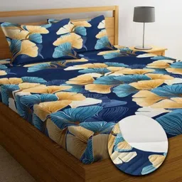 moiya 220 TC Polyester Double Printed Fitted (Elastic) Bedsheet-picture-36