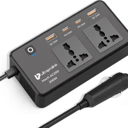 ultraprolink Mach AC 200W 6-in-1 DC 12V to AC 200W with 4 port QC-PD USB Car Laptop Charger Car Inverter image 1