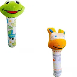 minku creations Soft Plush Animal Combo Rattle for Babies Teether and Feeder-picture-17