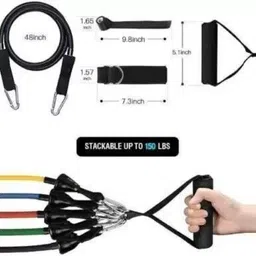 alornor 11 Pcs Portable Resistance Fitness Exercise Bands for Men&Women Resistance-M72 Resistance Tube image 2