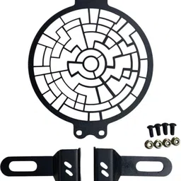 dhe best Bike 2 Heavy duty Headlight Grill / Jaali Guard Black For Yamaha FZ X Headlight Frame Support image 4