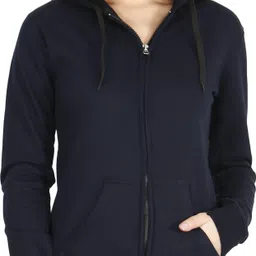 fleximaa Women Full Sleeve Solid Hooded Sweatshirt image 1