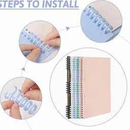 HICOBER 10 Pcs Binding Combs, 6 Rings Hole Binding Spines Manual Ring Binder image 2