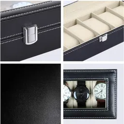 awestuffs Watch Box for Men and Women, 10 Slot Watch Display Case Watch Box Organizer Watch Box image 2