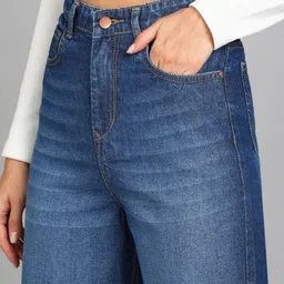 urbano fashion Women Flared Mid Rise Blue Jeans image 5