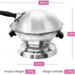 kdm enterprises Compact Bati Maker 2Kg Galvanised Iron Silver Electric Tandoor image 2