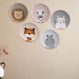 nestroots Smiling Safari Smiles Wall Plate Set of 5-picture-34