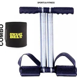 shopimoz Combo Black Double Steel Spring with Sweat Belt Size Free Fitness Accessory Kit Kit-picture-19