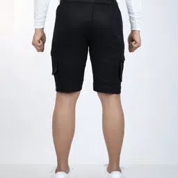 vasudi Solid Men Black Casual Shorts image 2